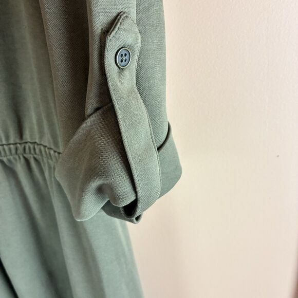 Lane Bryant Women’s Olive Green Tie Waist Dress 3/4 Sleeve Soft Size 22/24 - Picture 4 of 7